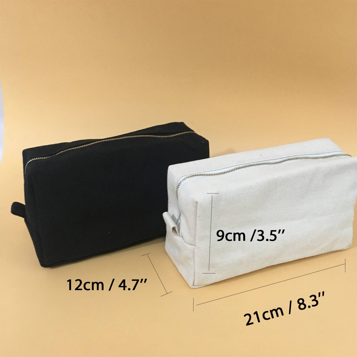Canvas Cosmetic Bag Zipper Pouch Stand Up Design 2