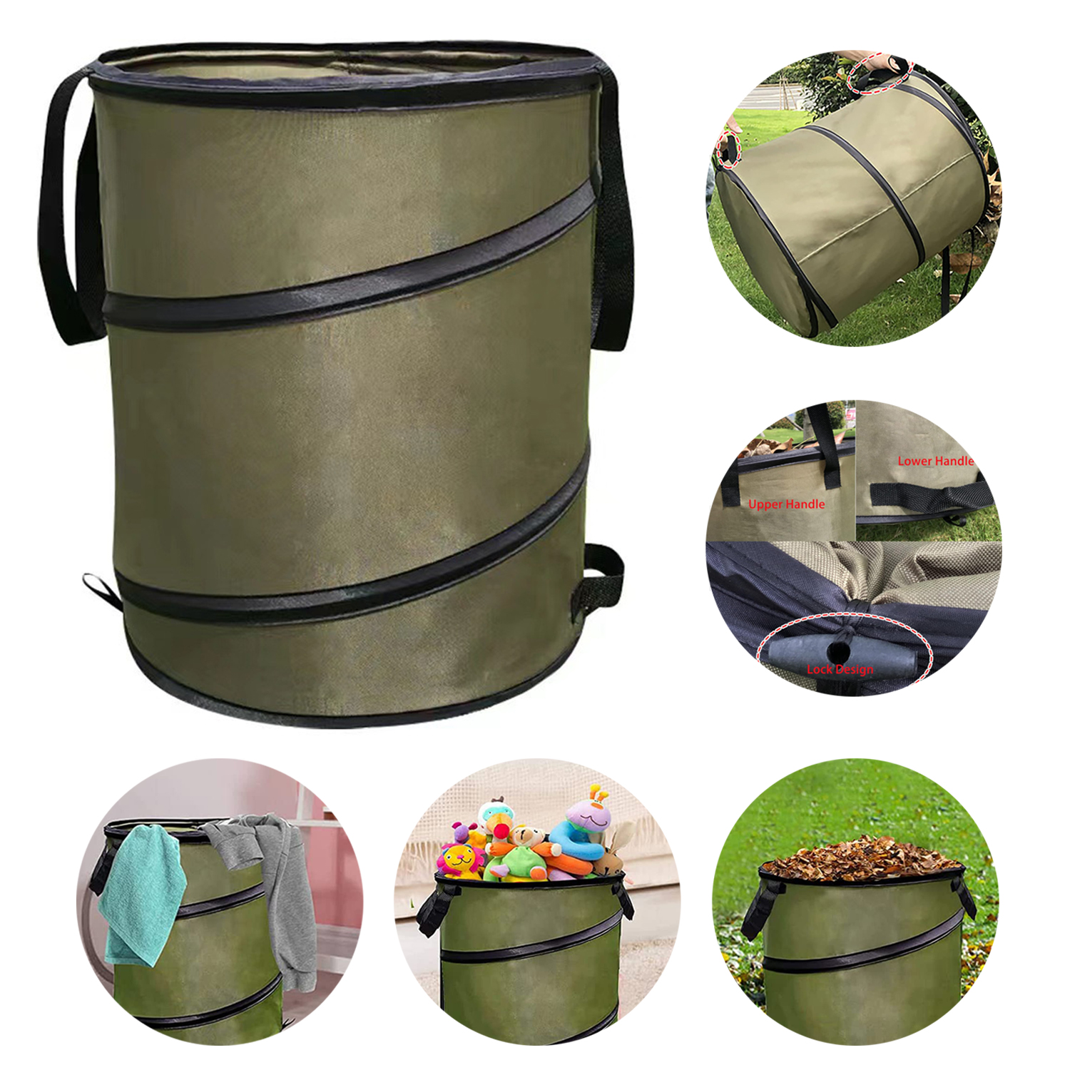 30 Gallon Collapsible Pop Up Oxford Garden Waste Bag 4