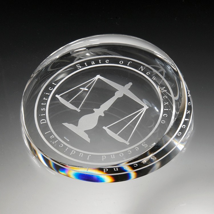 4-1/4" Clear corona Paperweight 2