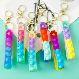 Interactive Silicone Key Ring Keychain With Push Pop 11