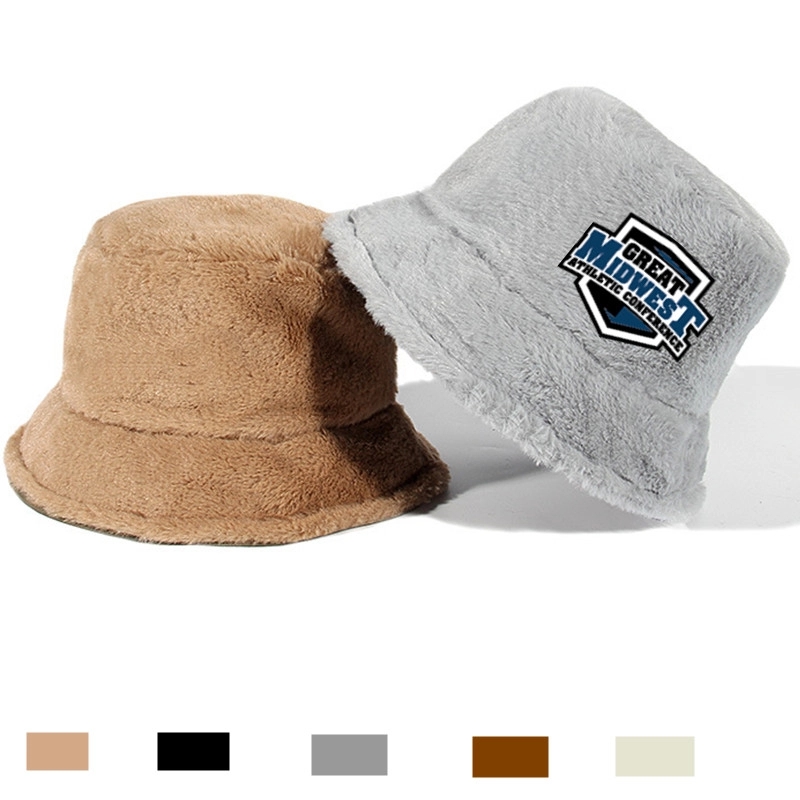 Fur Bucket Hat, custom hat with logo imprint 3