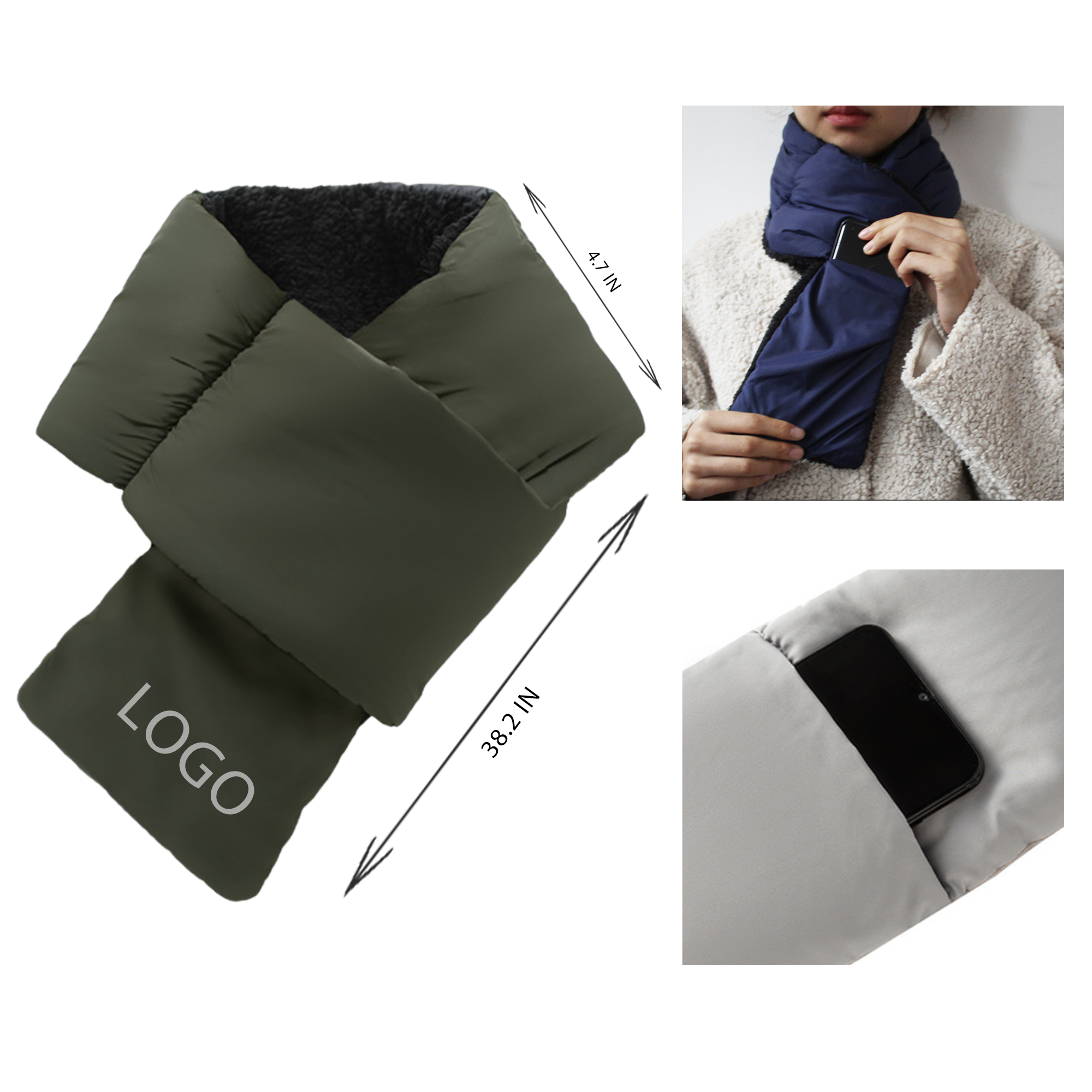 MOQ 10 PCS Cozy Winter Fleece Thermal Scarf 2