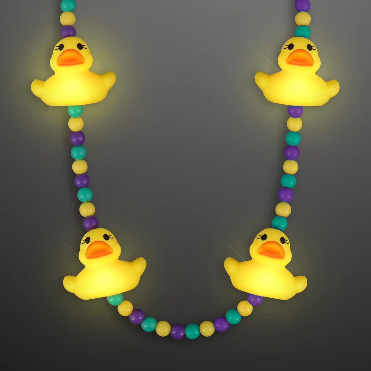 Light Up Rubber Ducky Beads Necklace 2