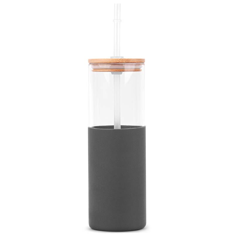18oz. Bamboo Lid Glass Bottle Silicone Sleeve 13
