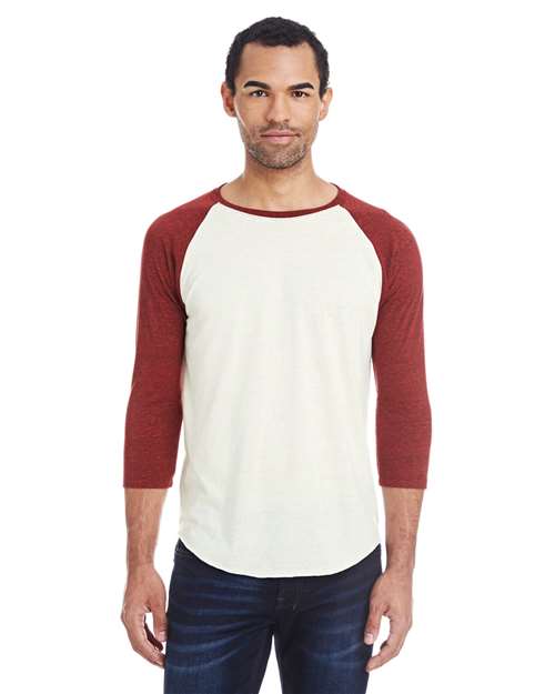 Unisex Triblend Three-Quarter Sleeve Raglan T-Shirt - 302G 35