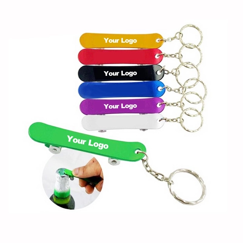 Skateboard Shape Aluminum Bottle Opener Key Chain 2