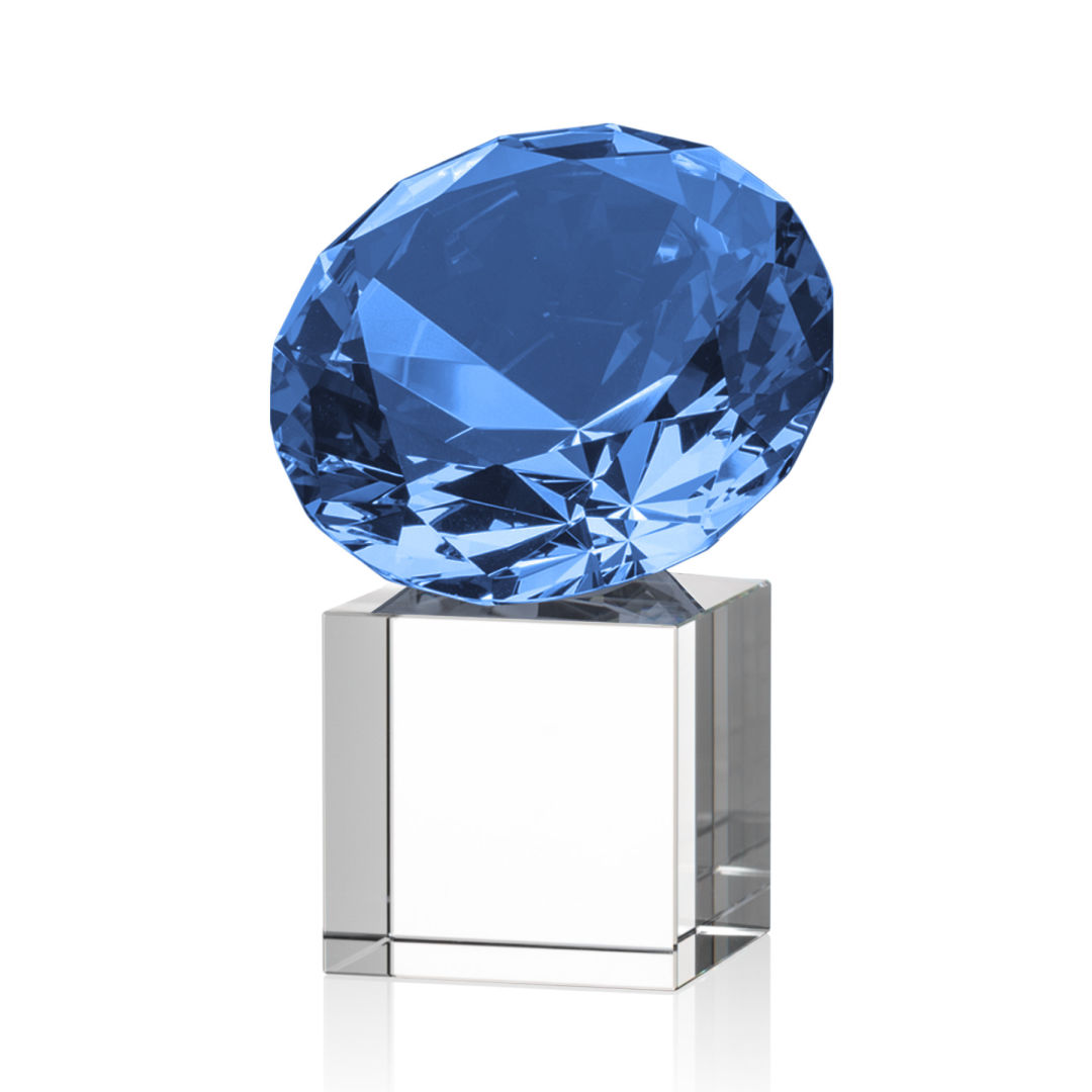Gemstone Award on Cube - Sapphire 1