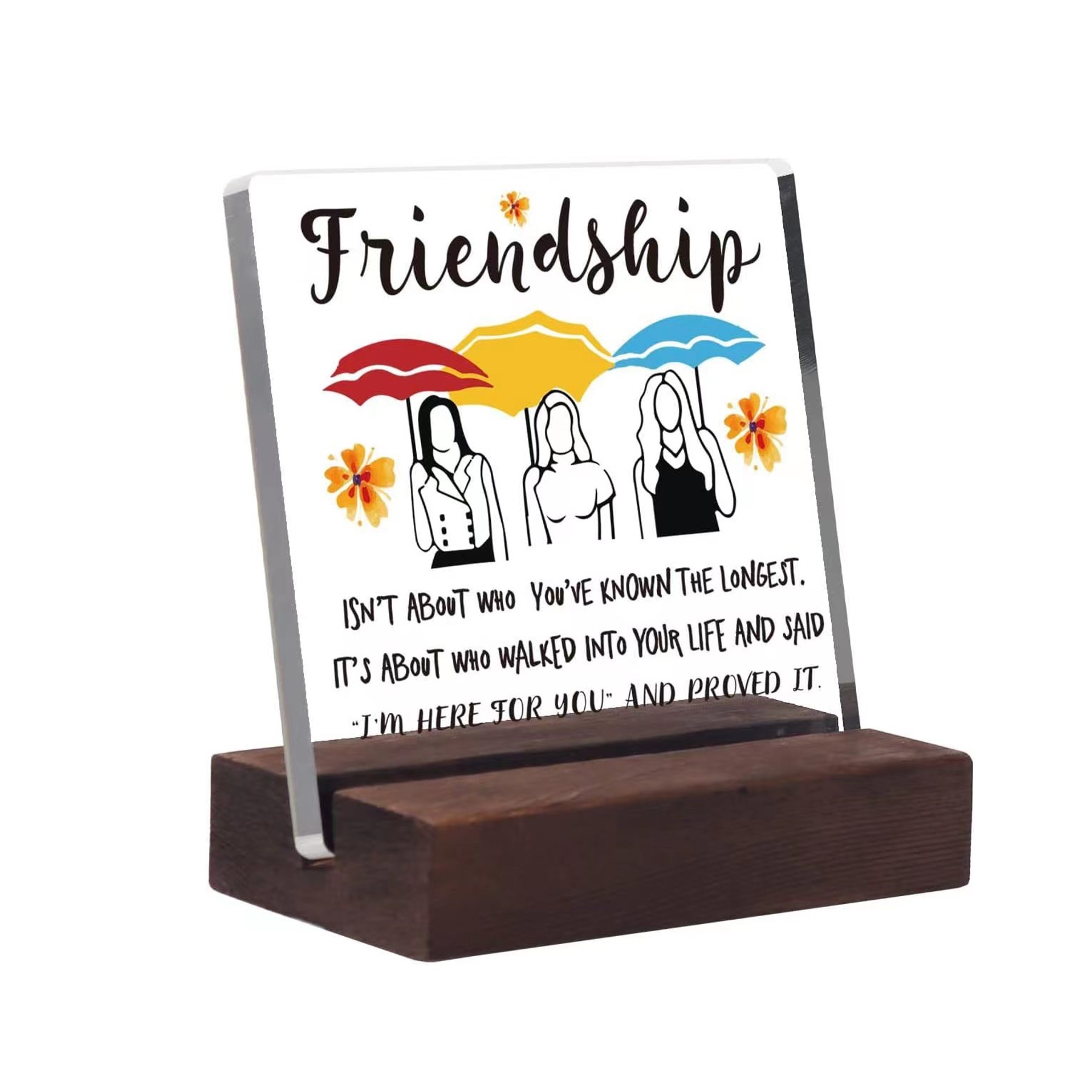Acrylic Desk Decorative Sign with Wooden Base (direct import) 5