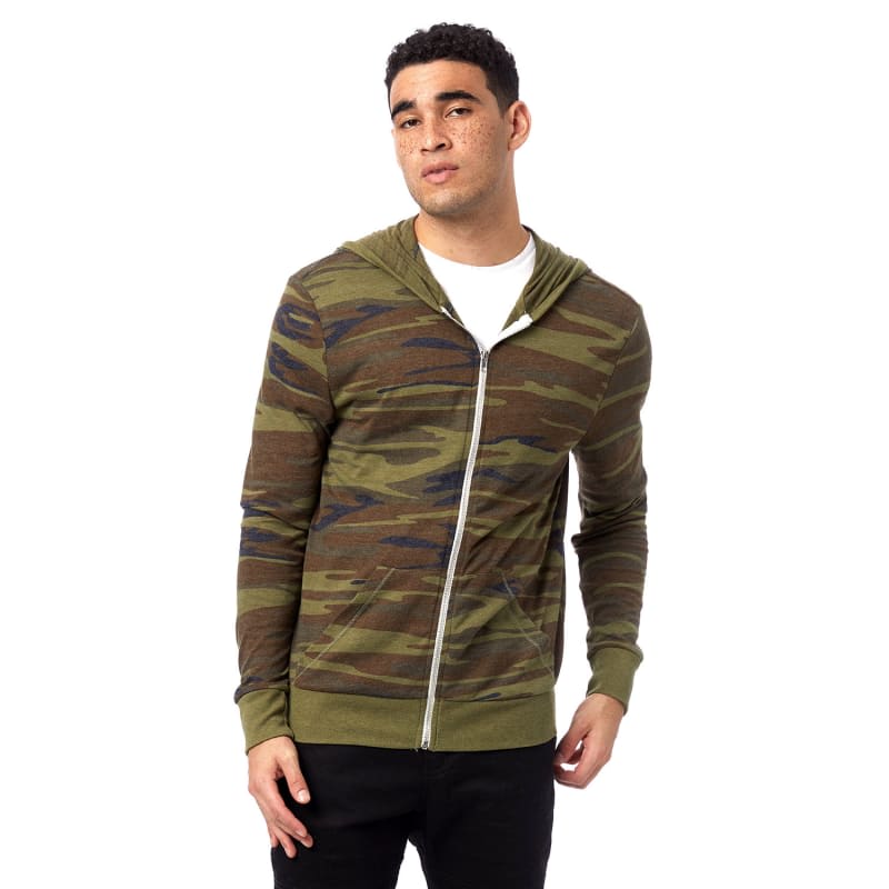 Alternative Mens Eco Long-Sleeve Printed Zip Hoodie 3