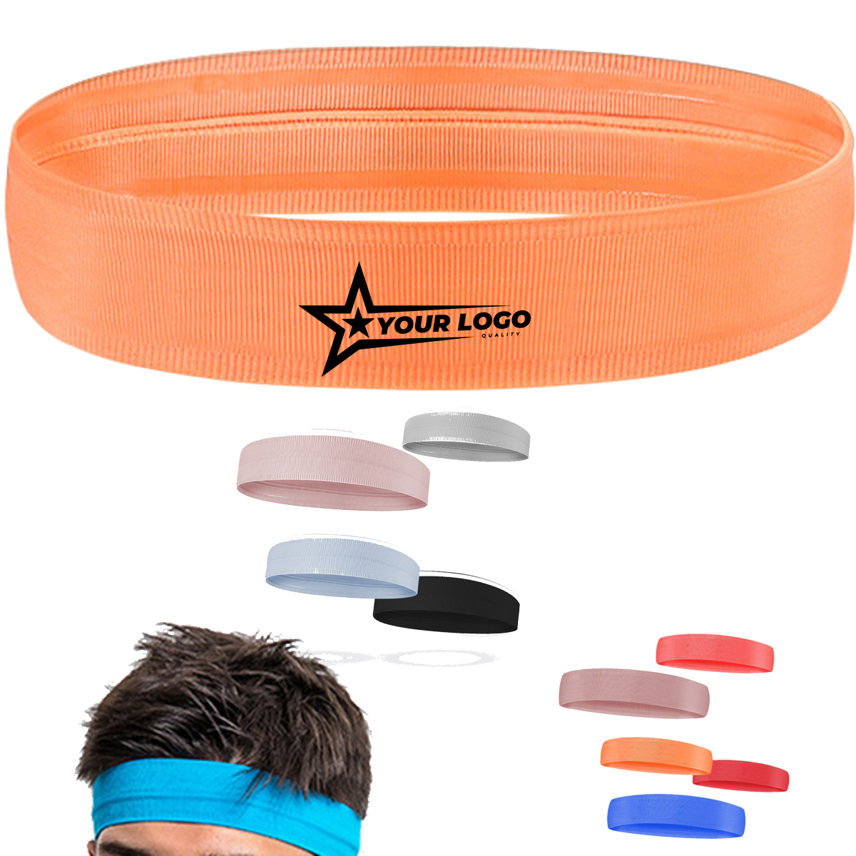 Sweat-absorbent anti-slip headband for sports and running 3
