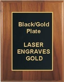 10" x 13" Cherry Finish Plaque with a Black Designer Plate 1