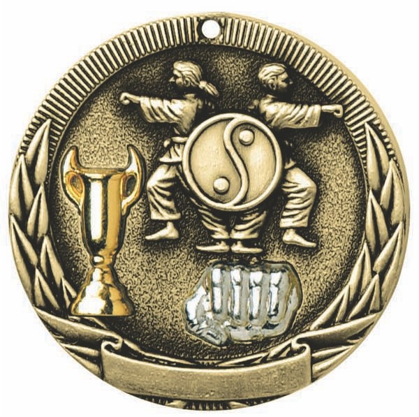 Karate Tri-Colored Medal 2" 2