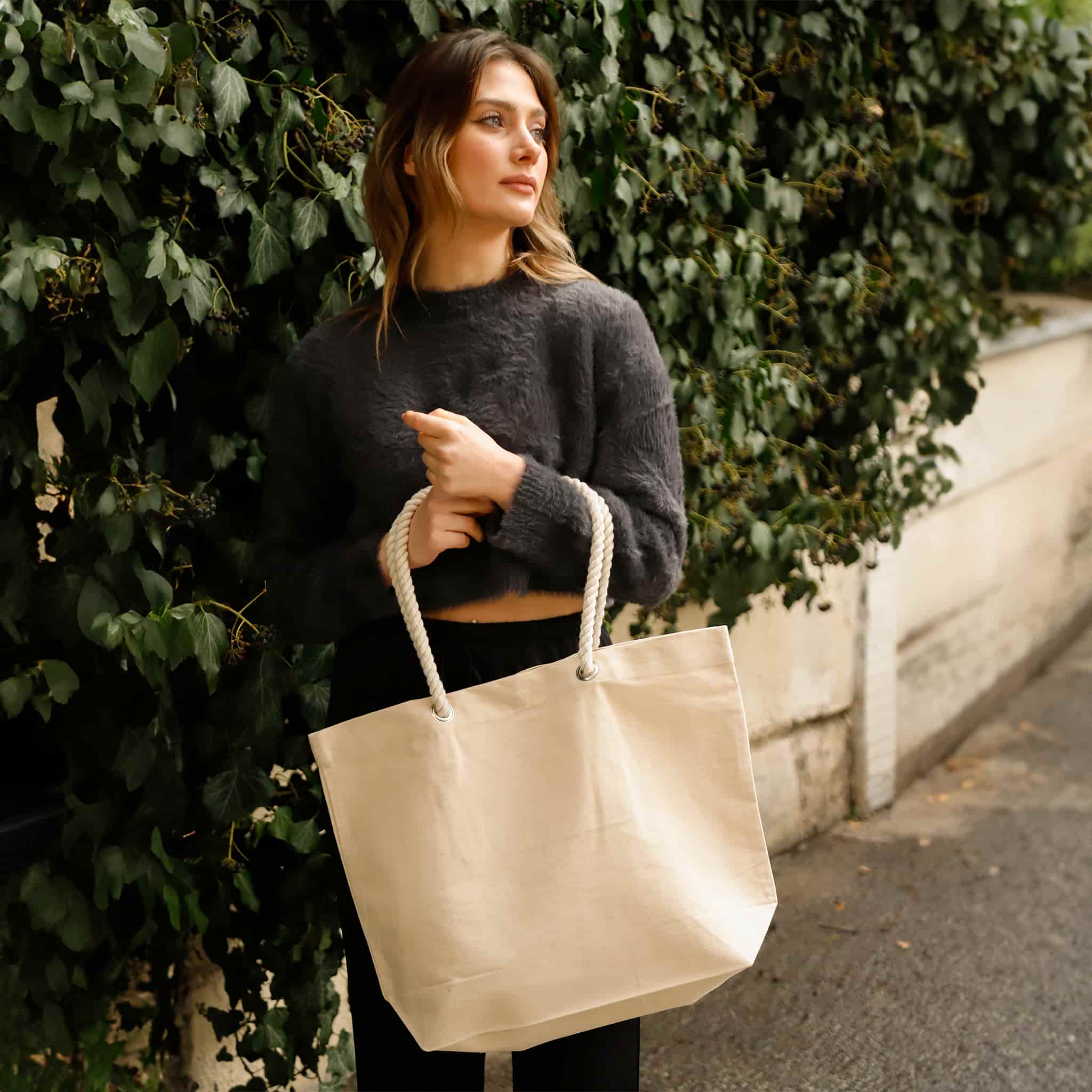 Rope Handle Beach Tote Bag 5