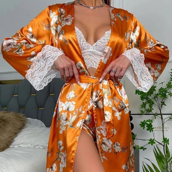Custom Satin Robe 7