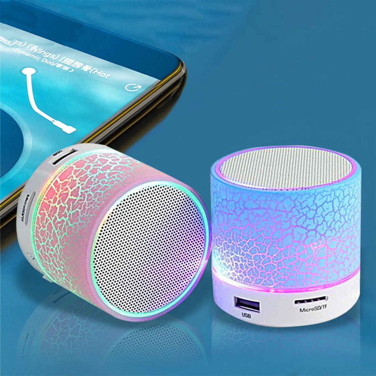 LED Light Luminous Mini Bluetooth Speaker Dancing Lights 2