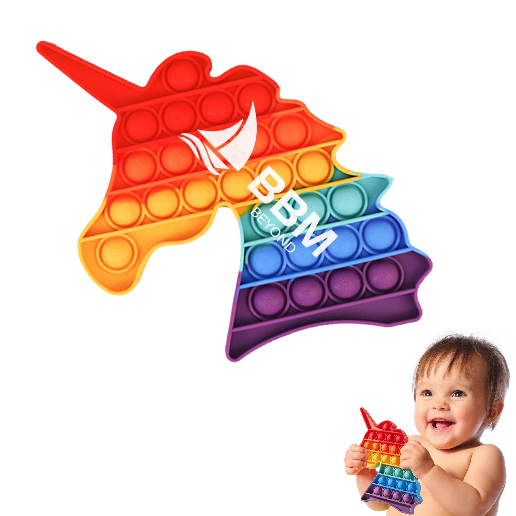 Unicorn Rainbow Push Bubbles Toy 2