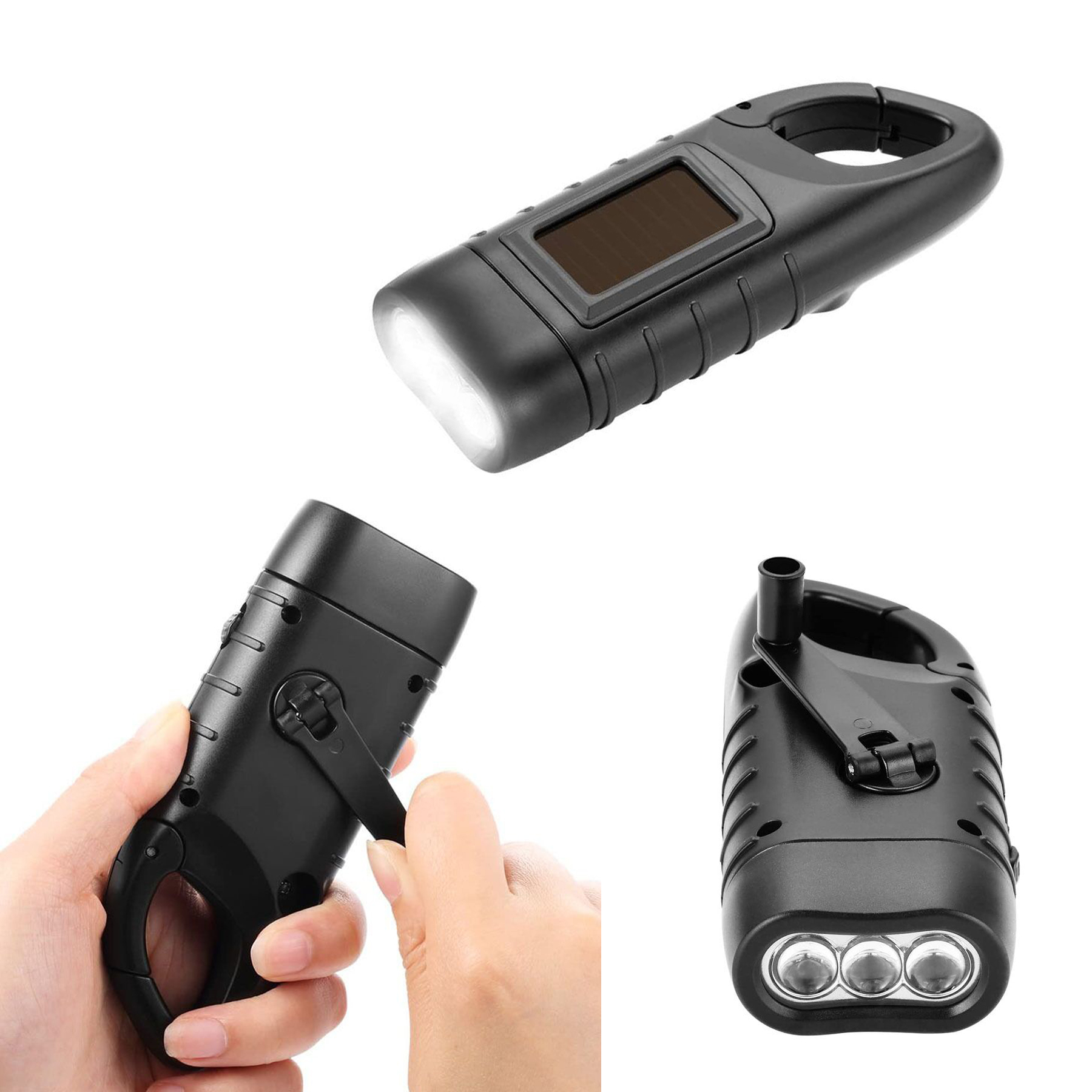 Solar Powered Hand Crank Flashlight 2