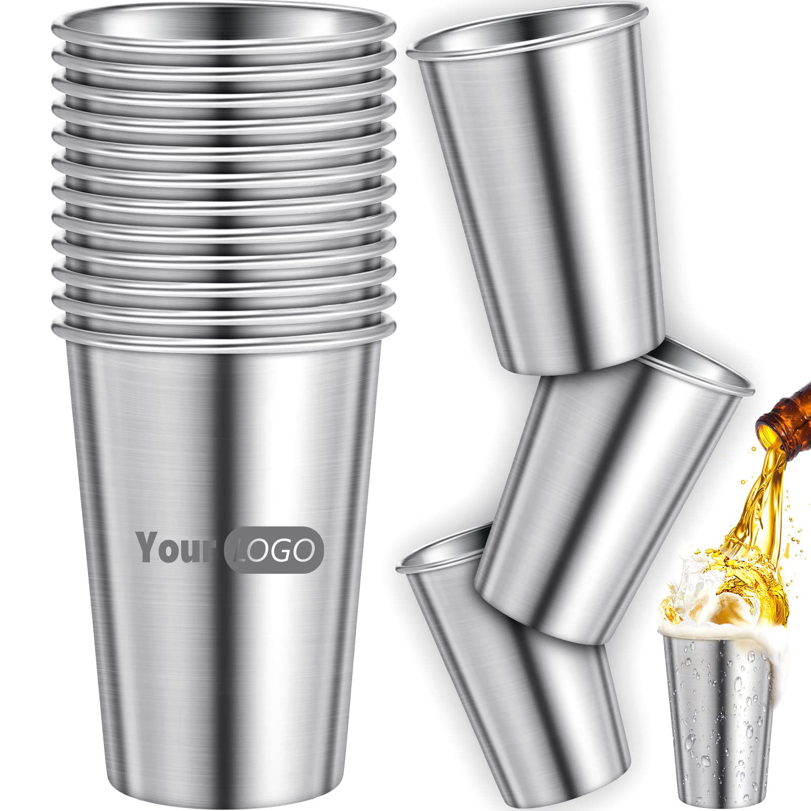 16 Oz Single Wall Stainless Steel Cup 3