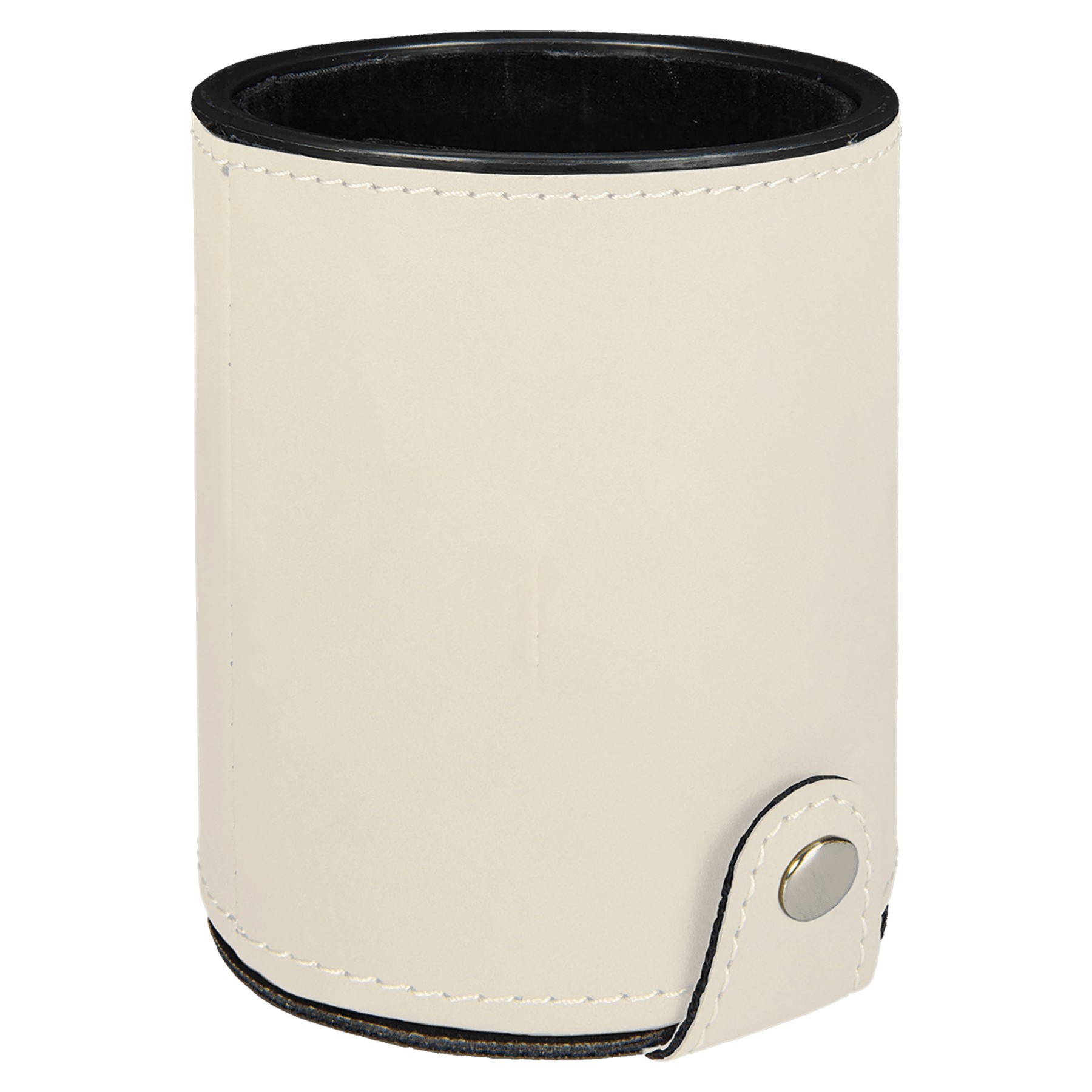 White Leatherette Dice Cup w/ 5 Dice 2
