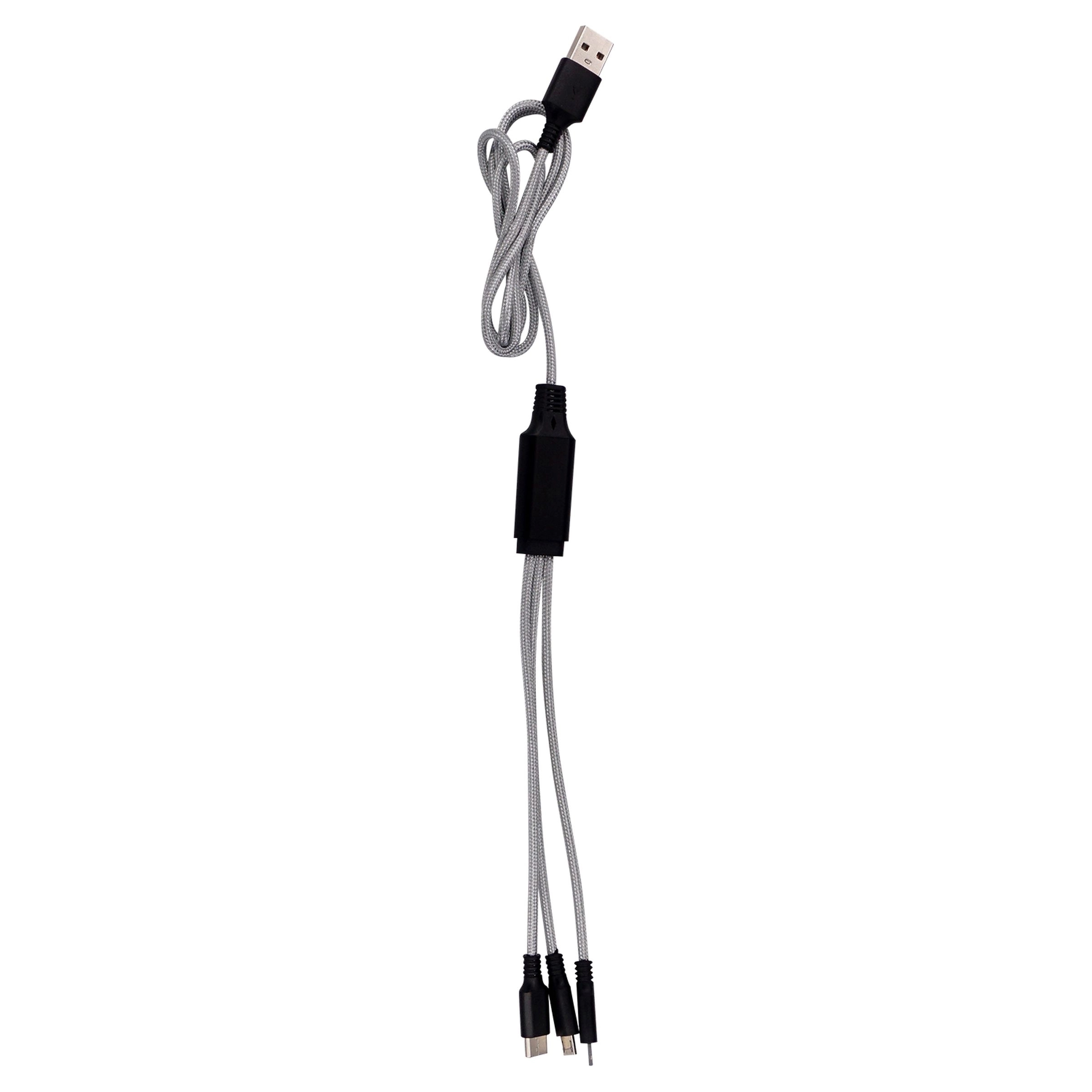 3' METALLIC LOGO LIGHT UP CABLE WITH TYPE C USB 3