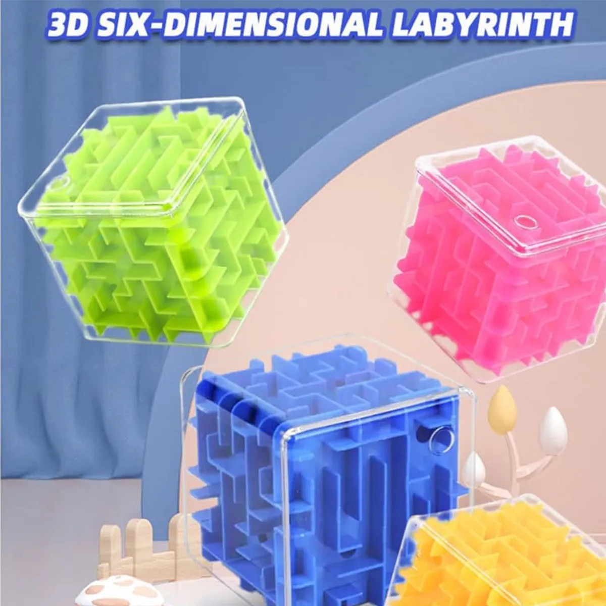 Stock Stress Reliever Toy 3D Rolling Ball Six Sided Maze 6