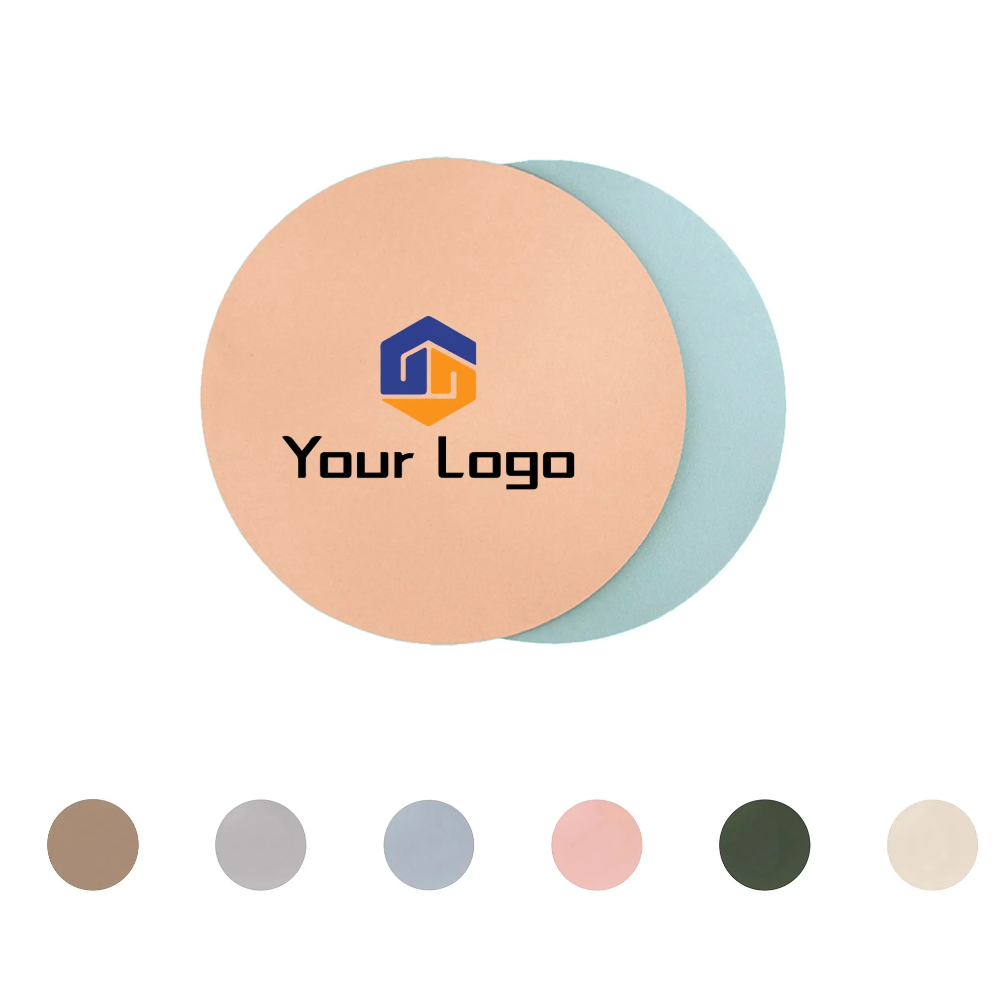 Round Full Color Leather Mouse Pad 2