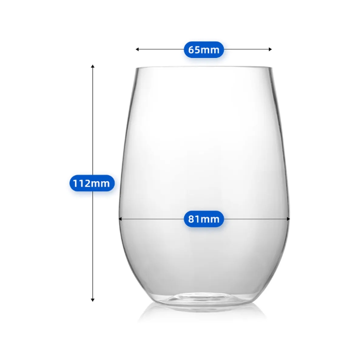 Unbreakable Reusable 16oz Plastic Stemless Wine Glass 2