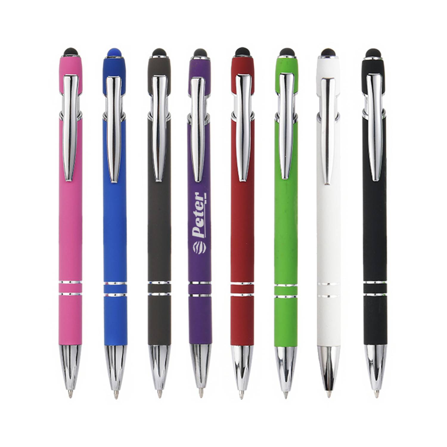Retractable Aluminum Ballpoint Pen w/ Stylus 6