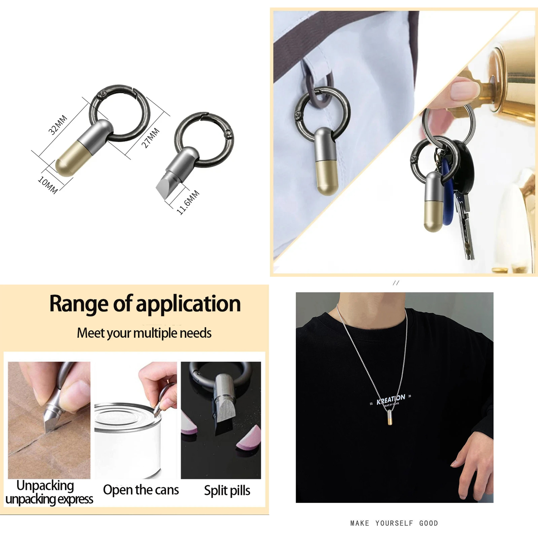 Portable Capsule Cutter Keychain Ring 3