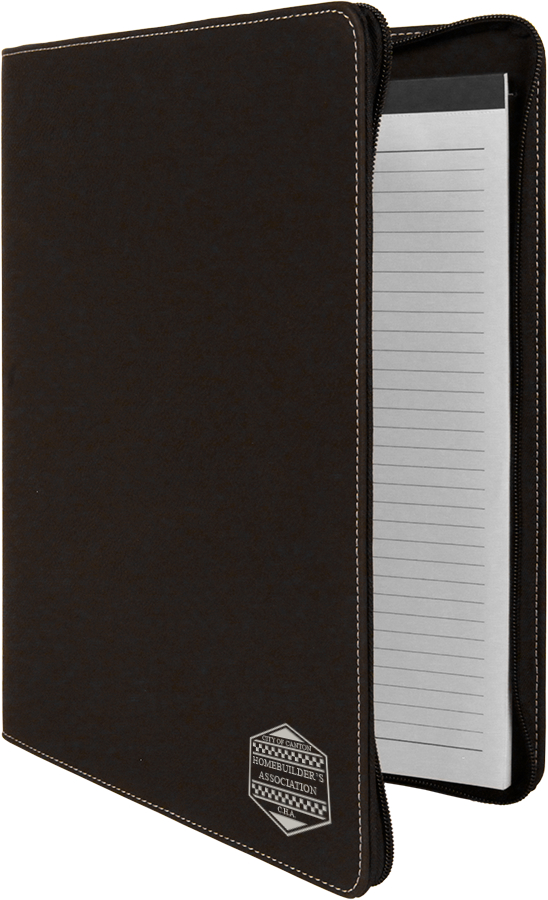 9 1/2" x 12" Zipable Leatherette Portfolio with Notepad 12