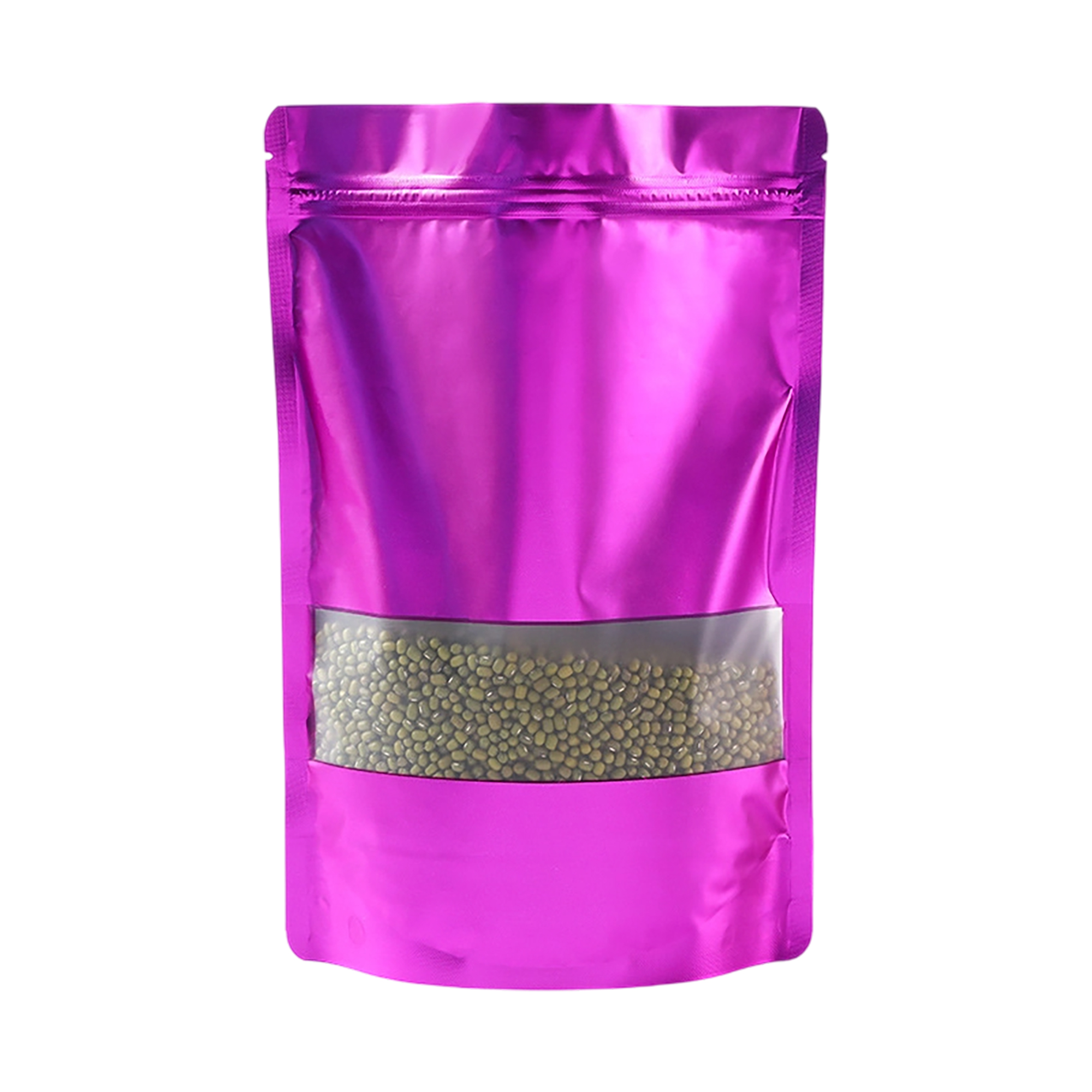 Aluminum Foil Stand Up Zipper Pouch With Clear Window 4.8 x 7.9" 3