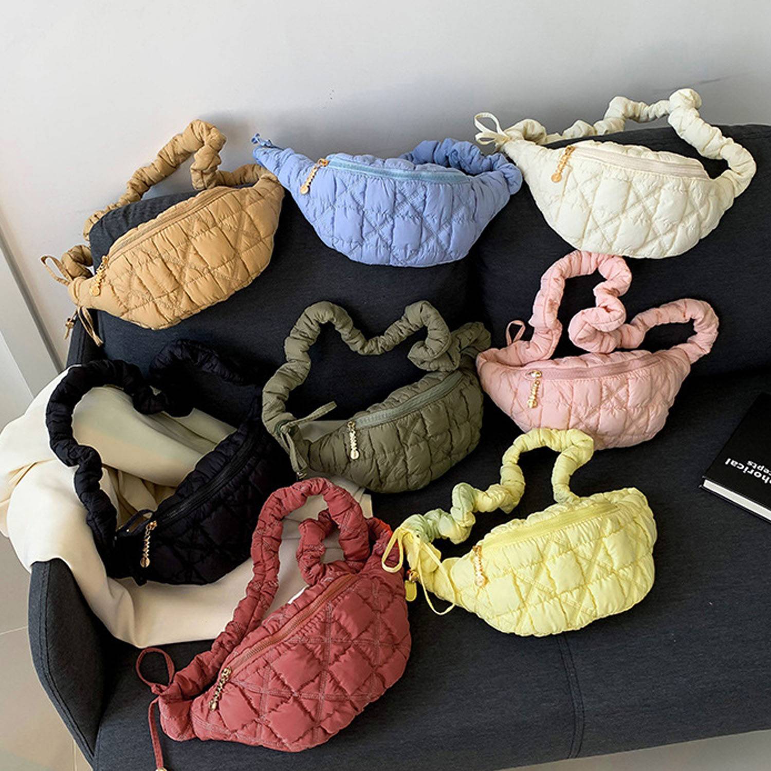 Crinkled down cotton cloud cross-body bag 1