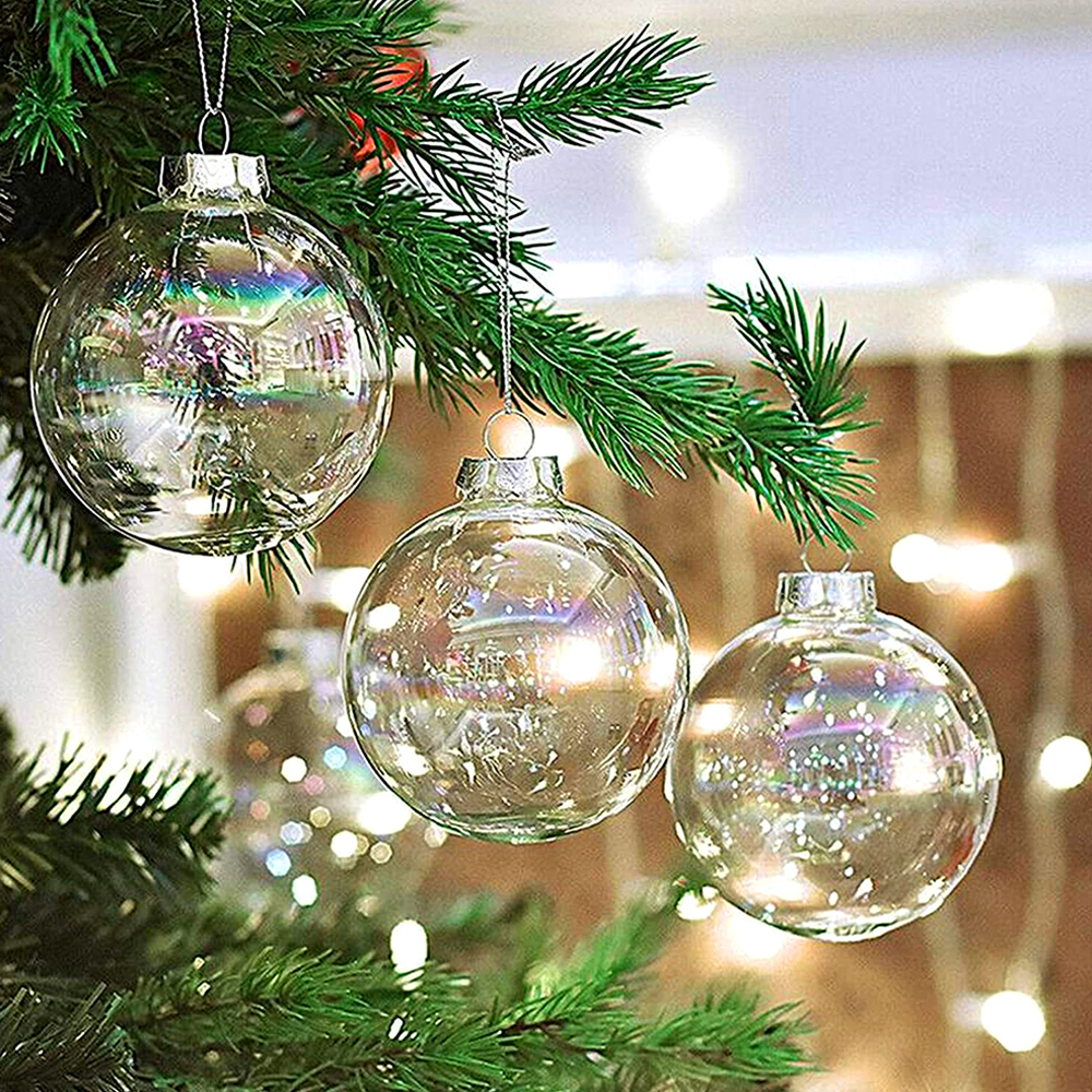 Christmas Tree 6pcs 6cm PET Transparent Ball Pendant 2