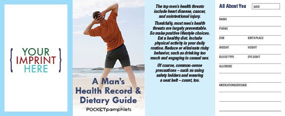 POCKET PAMPHLET - A Man's Health Record & Dietary Guide Pocket Pamphlet 1