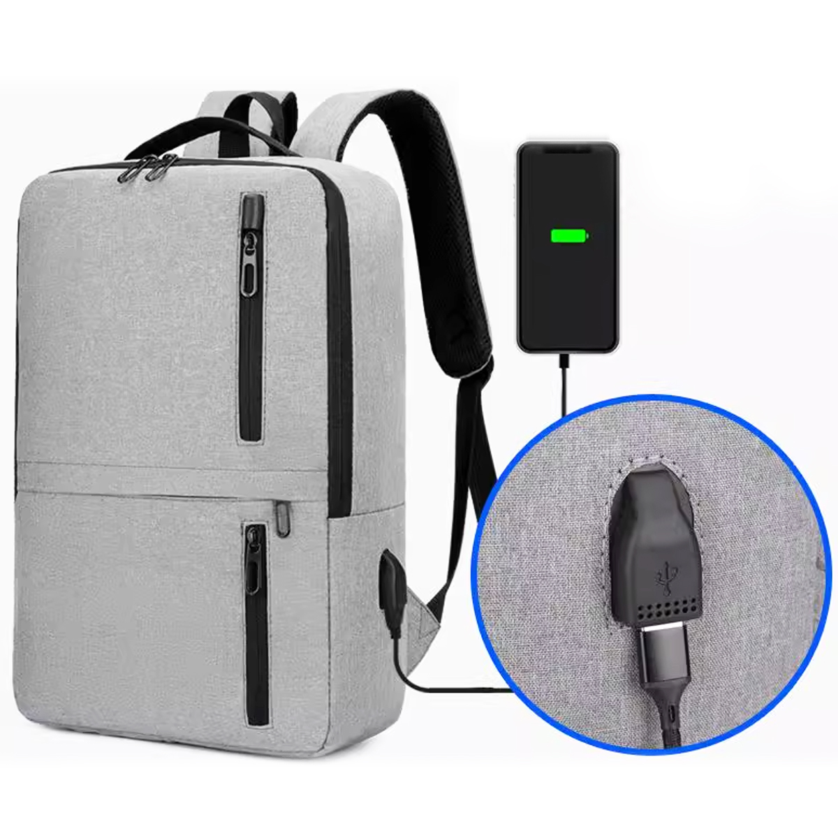 15.6 In Waterproof Business Laptop Backpack W/ USB Charging 7