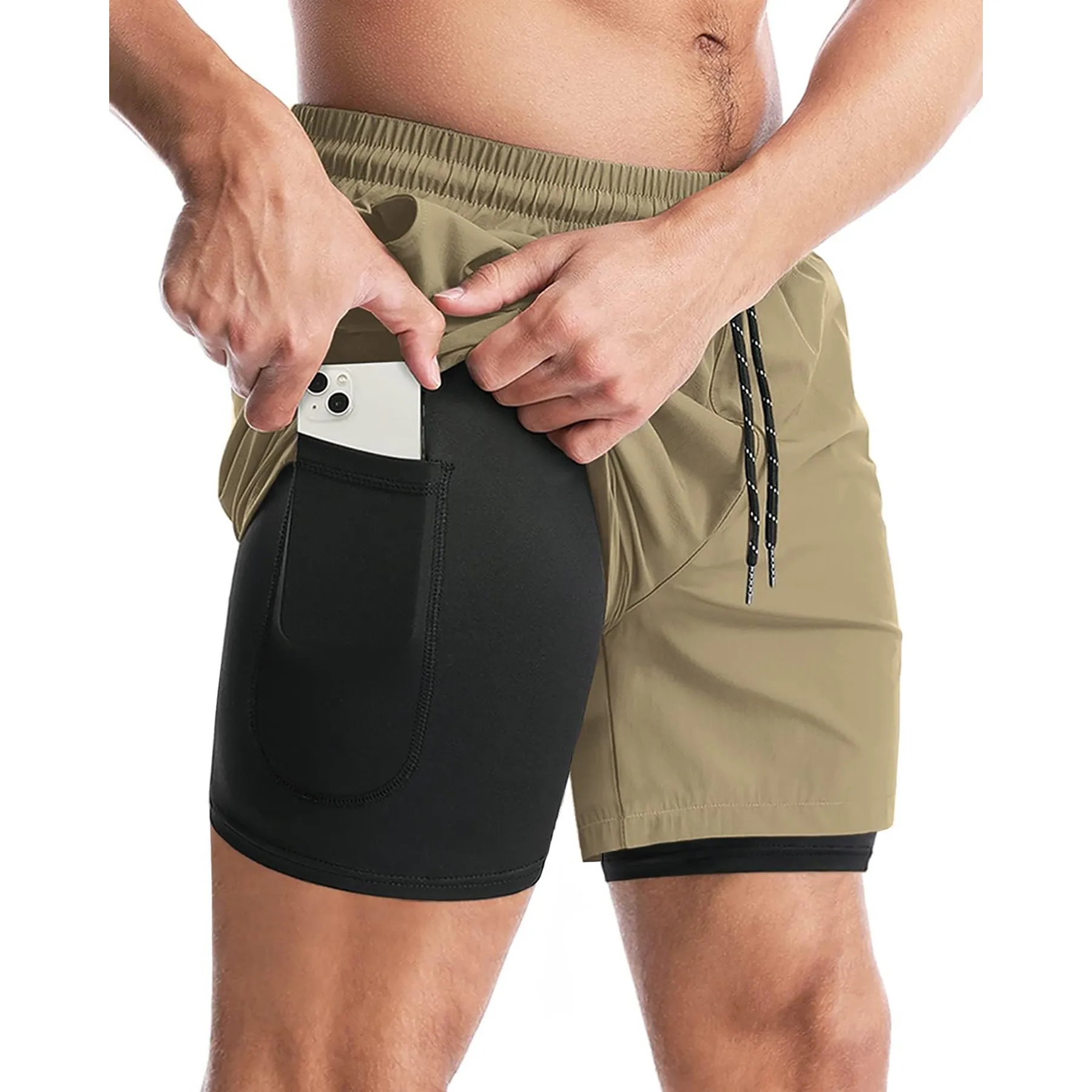Men's 2 in 1 Running Shorts 6