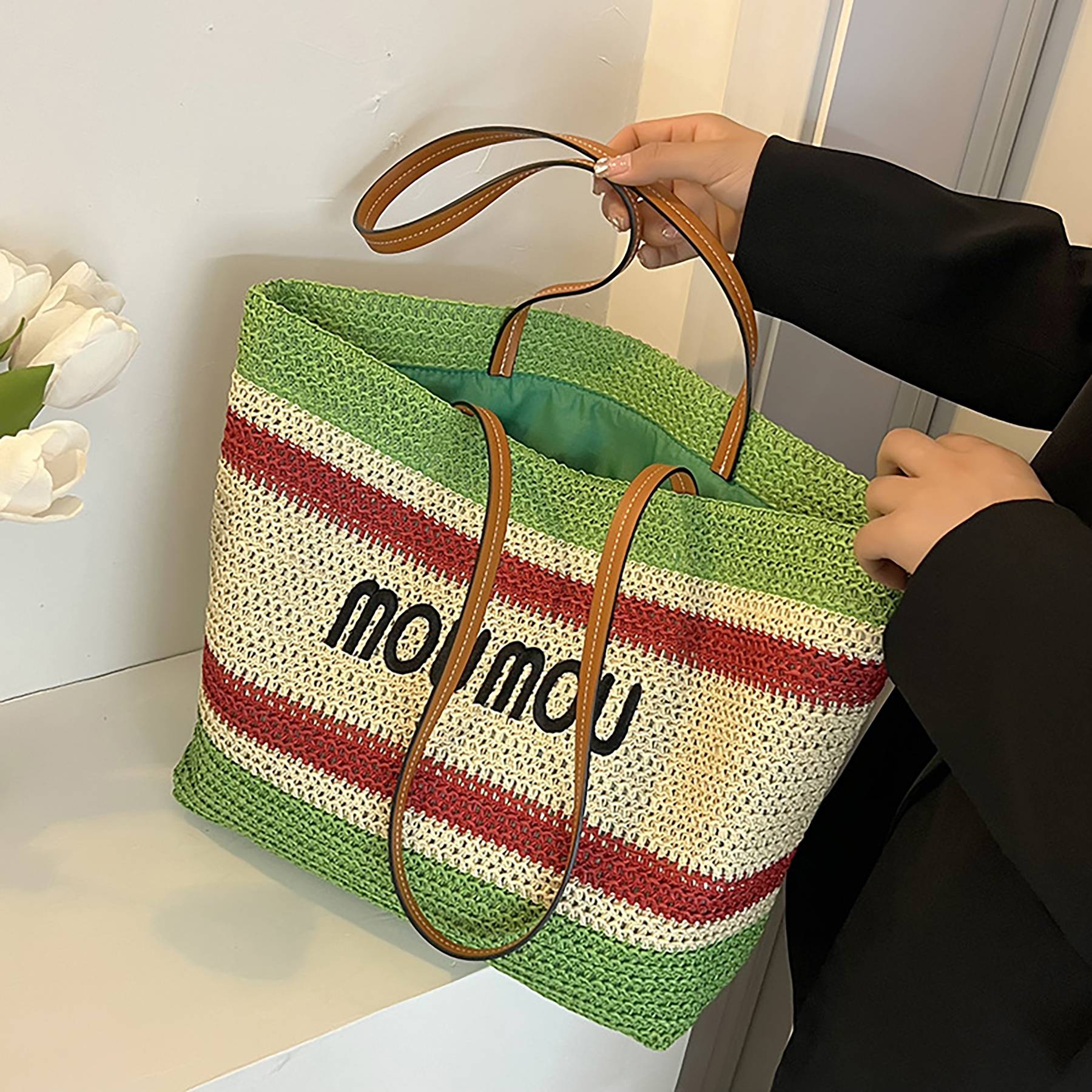 Eco-friendly weave Lady Versatile Tote Bag 4