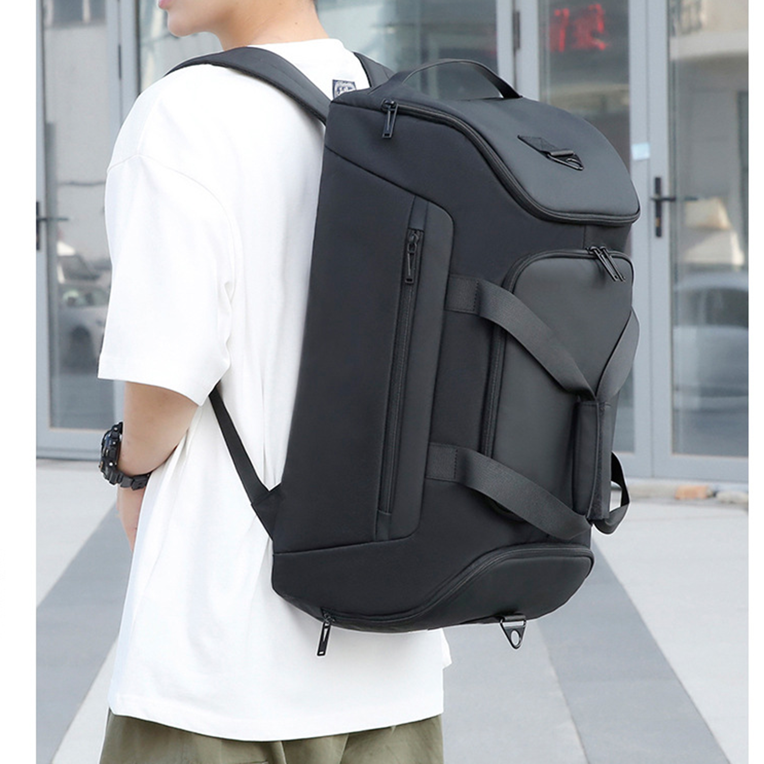 Lightweight Duffel Bag with Water Bottle Pocket 3