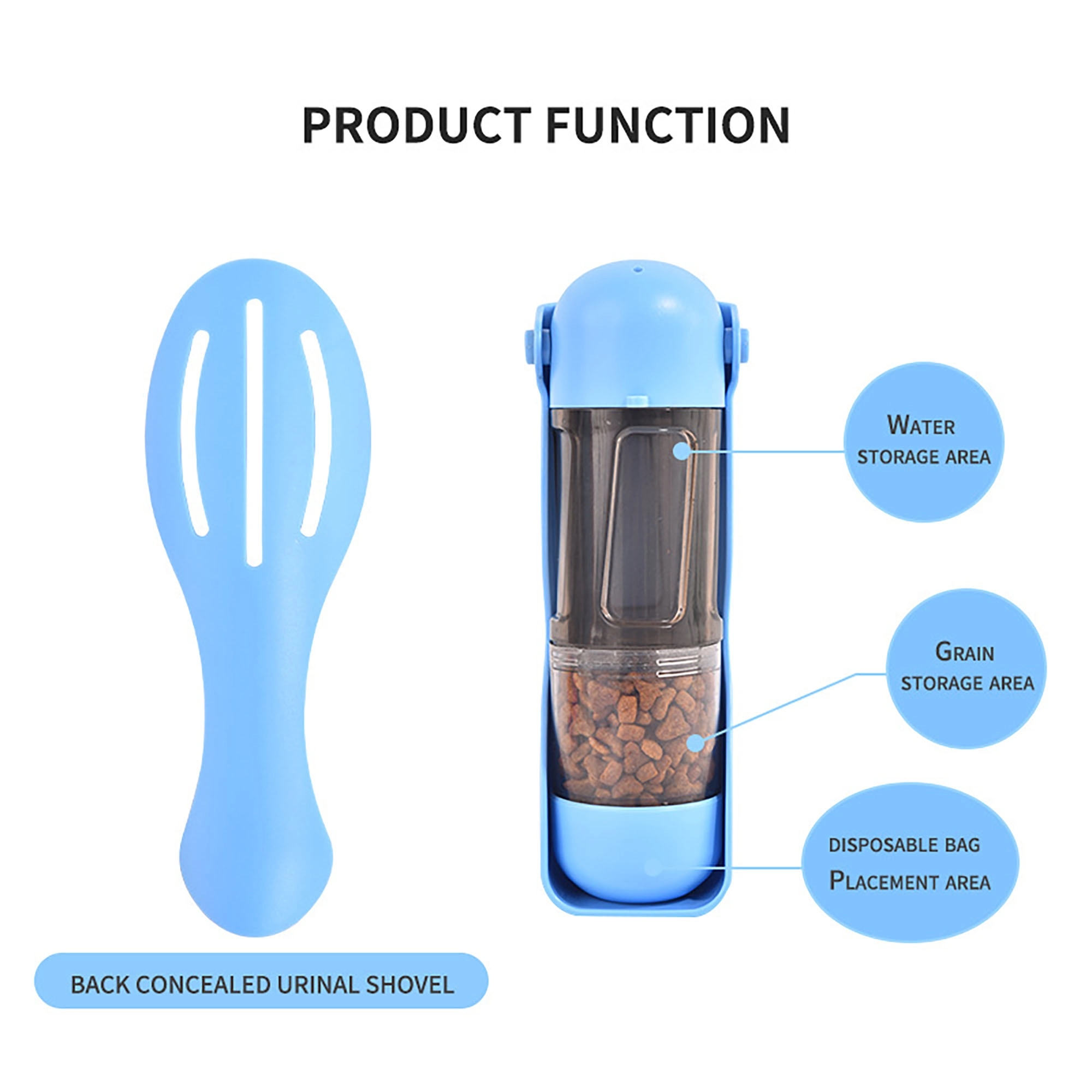 Portable Pet Water Bottle With Food Container 3