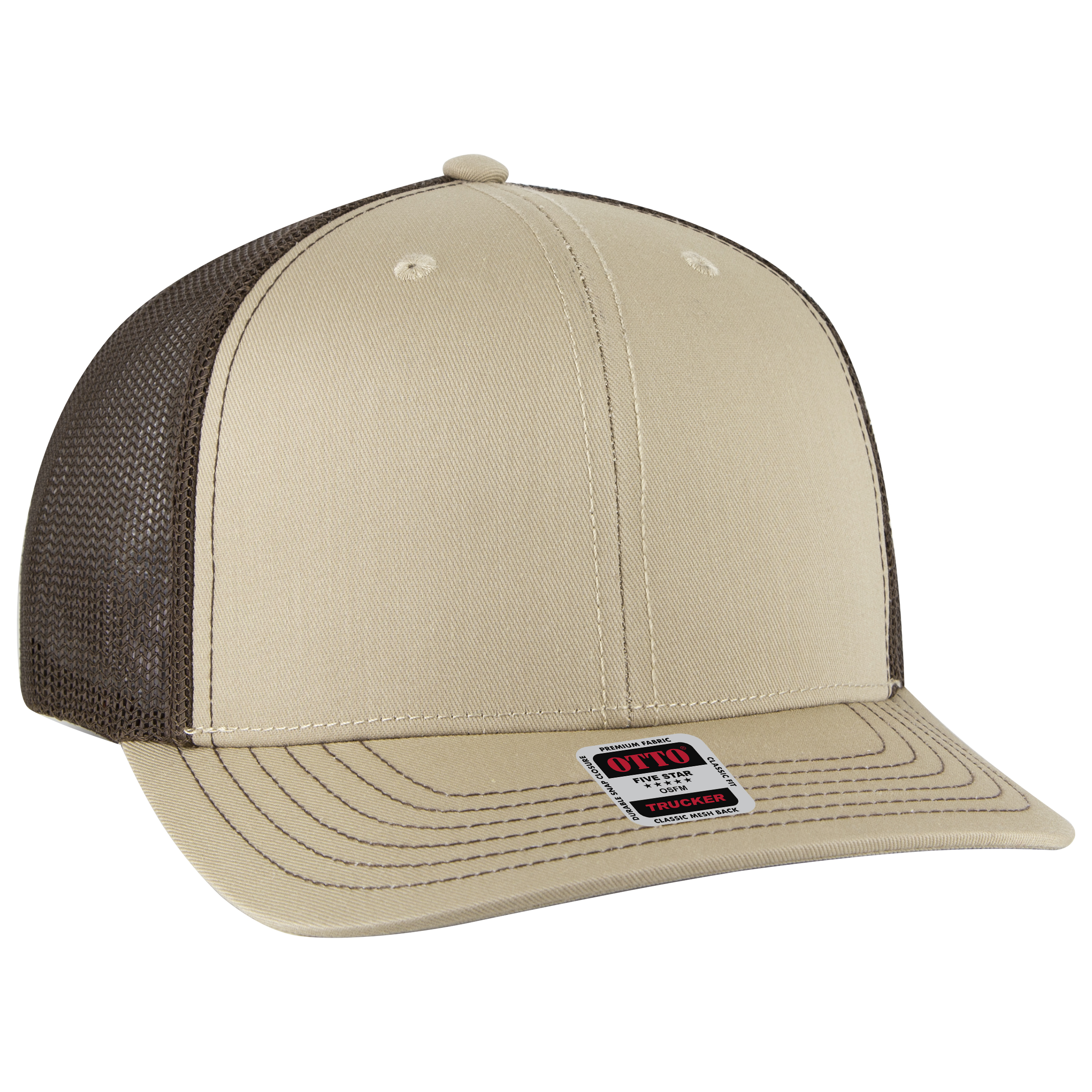 OTTO CAP® 6 Panel Mid Profile Mesh Back Trucker Hat 73
