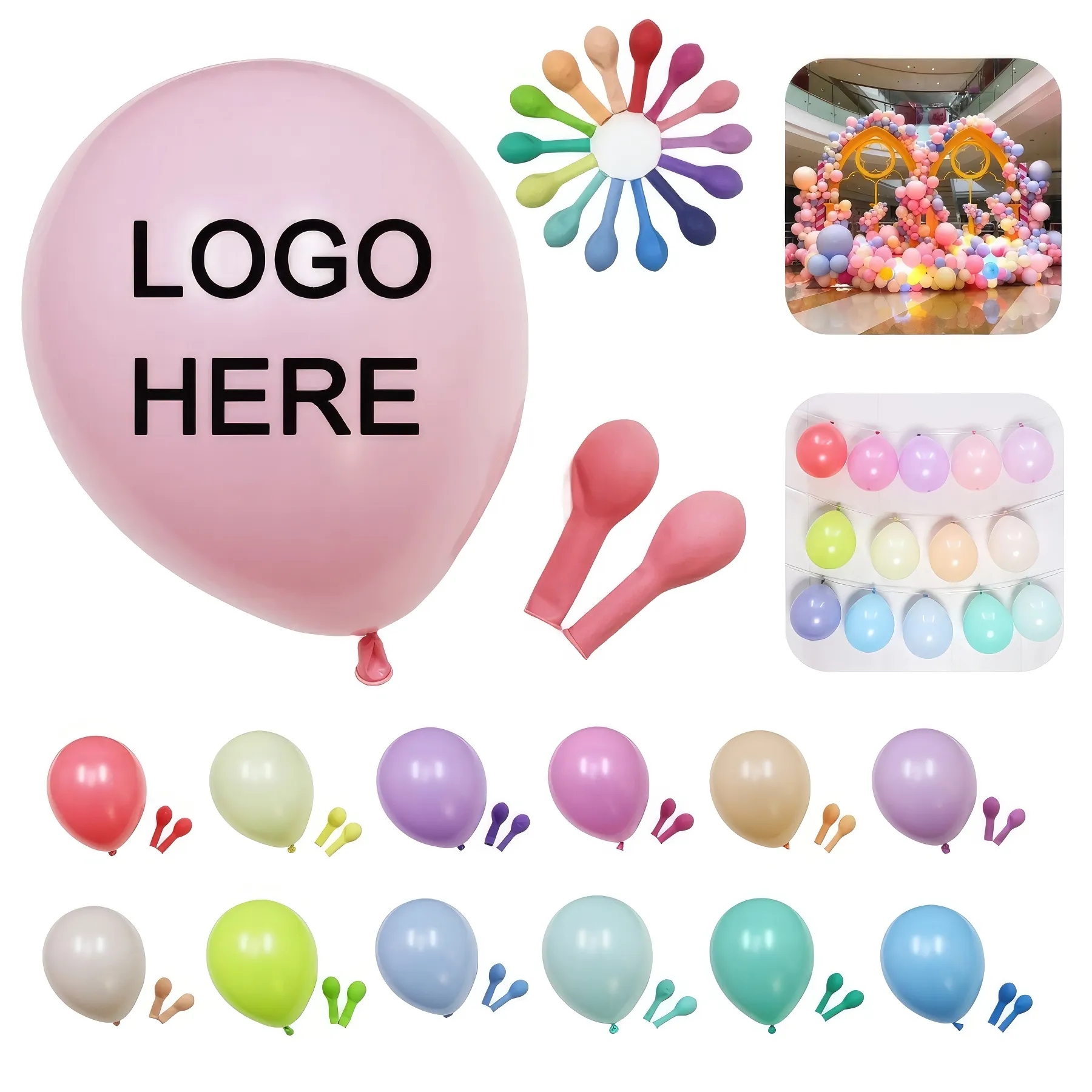 10" Macaroon Color Latex Party Balloon - 100pcs Set 2