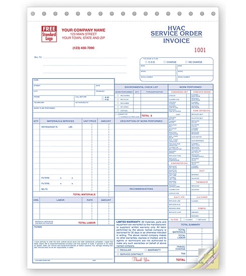 HVAC service orders, invoices 1