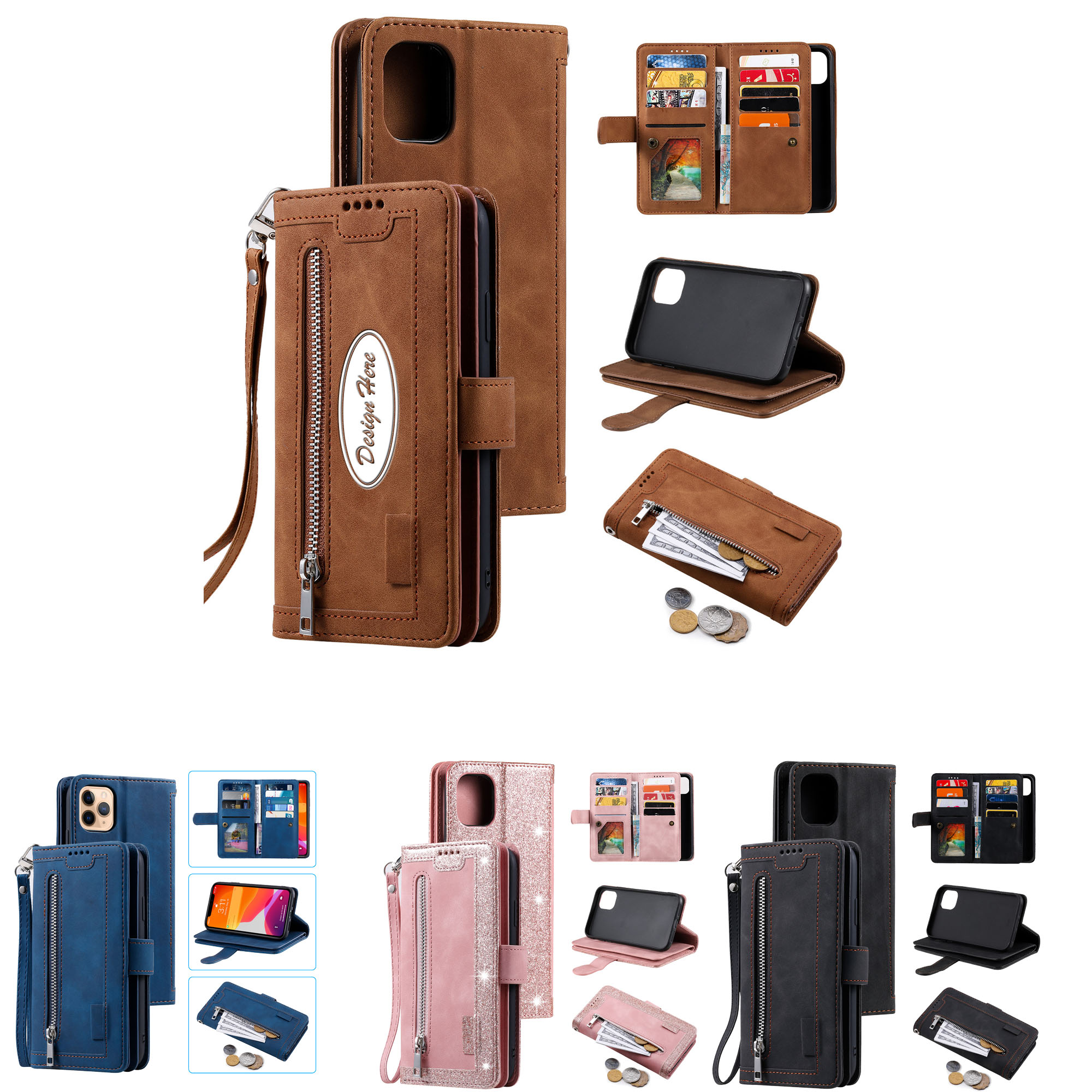 Multi-Functional Zipper Case for phone 15 Pro & Galaxy A54 1