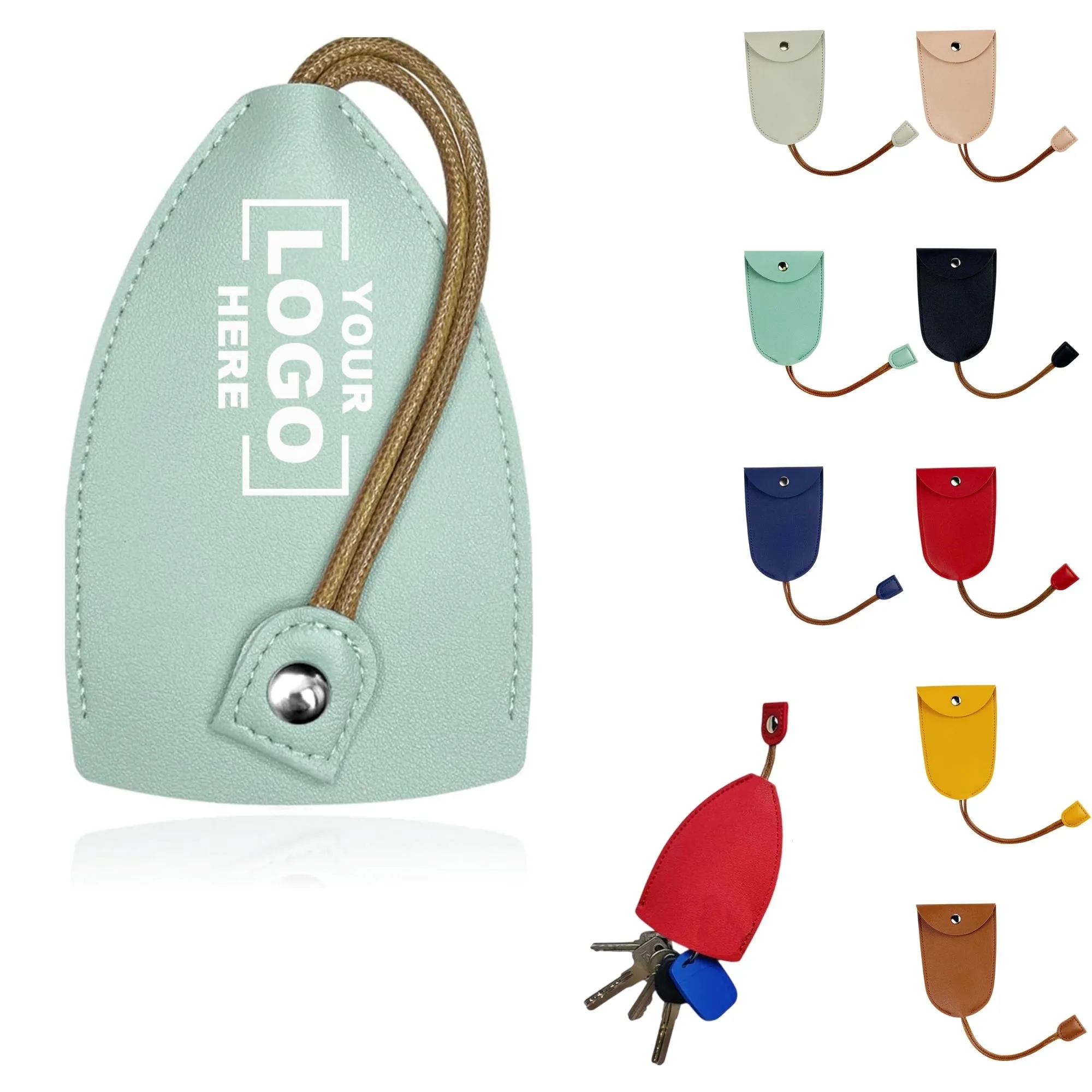 PU Portable Large Capacity Drawstring Keychain Pendant