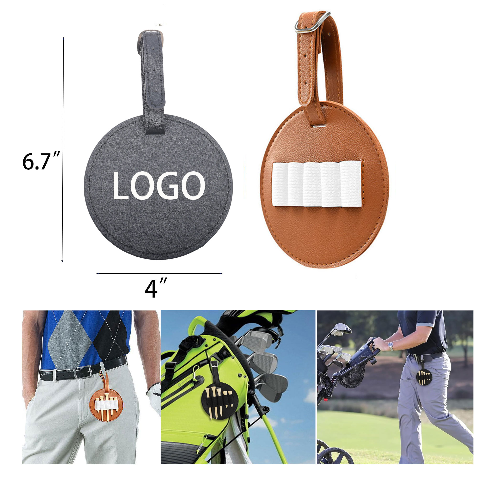 PU Leather Golf Tee Holder 2