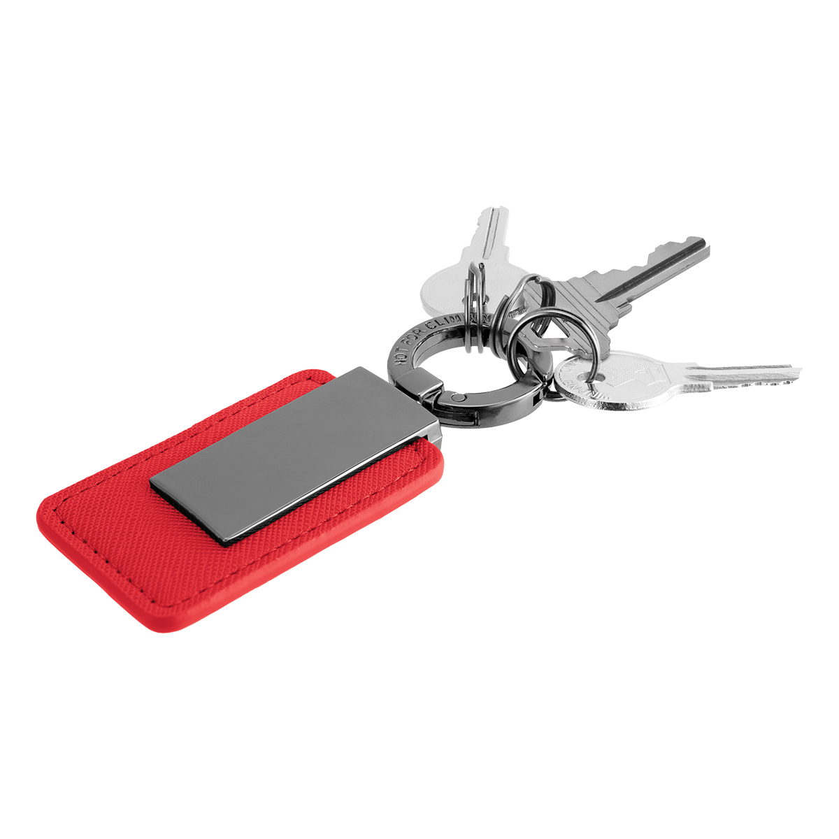 Leatherette Carabiner Clip Key Tag 1