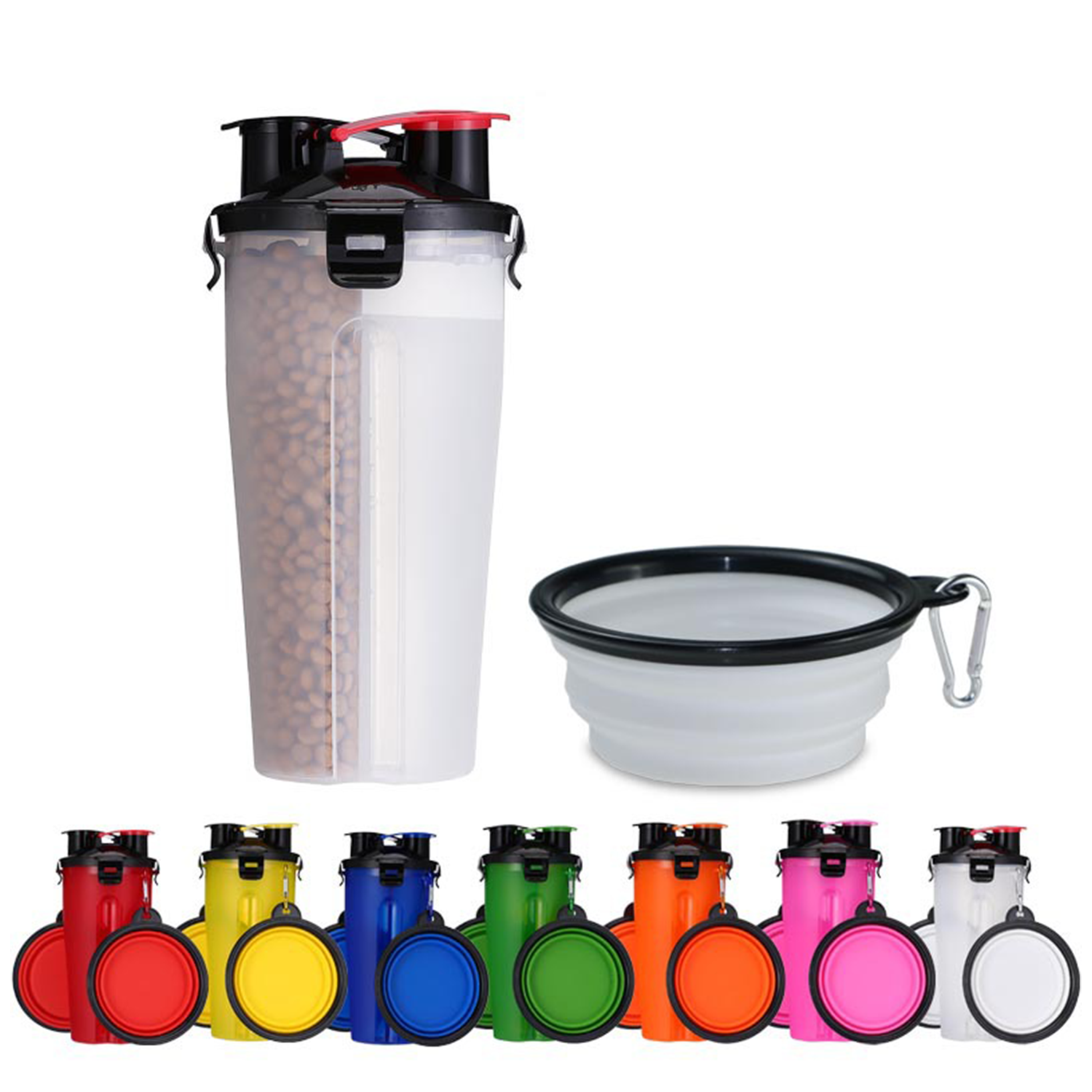 2 In 1 Pet Food Container With Collapse Bowl 3