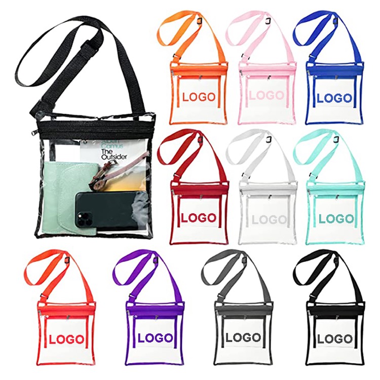 Clear Crossbody Bag Messenger Shoulder Bag w/Adjustable Strap 2