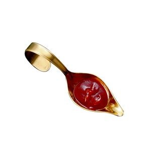 Precision Stainless Steel Drizzle Saucier Spoon With Tapered Design And Spout 20