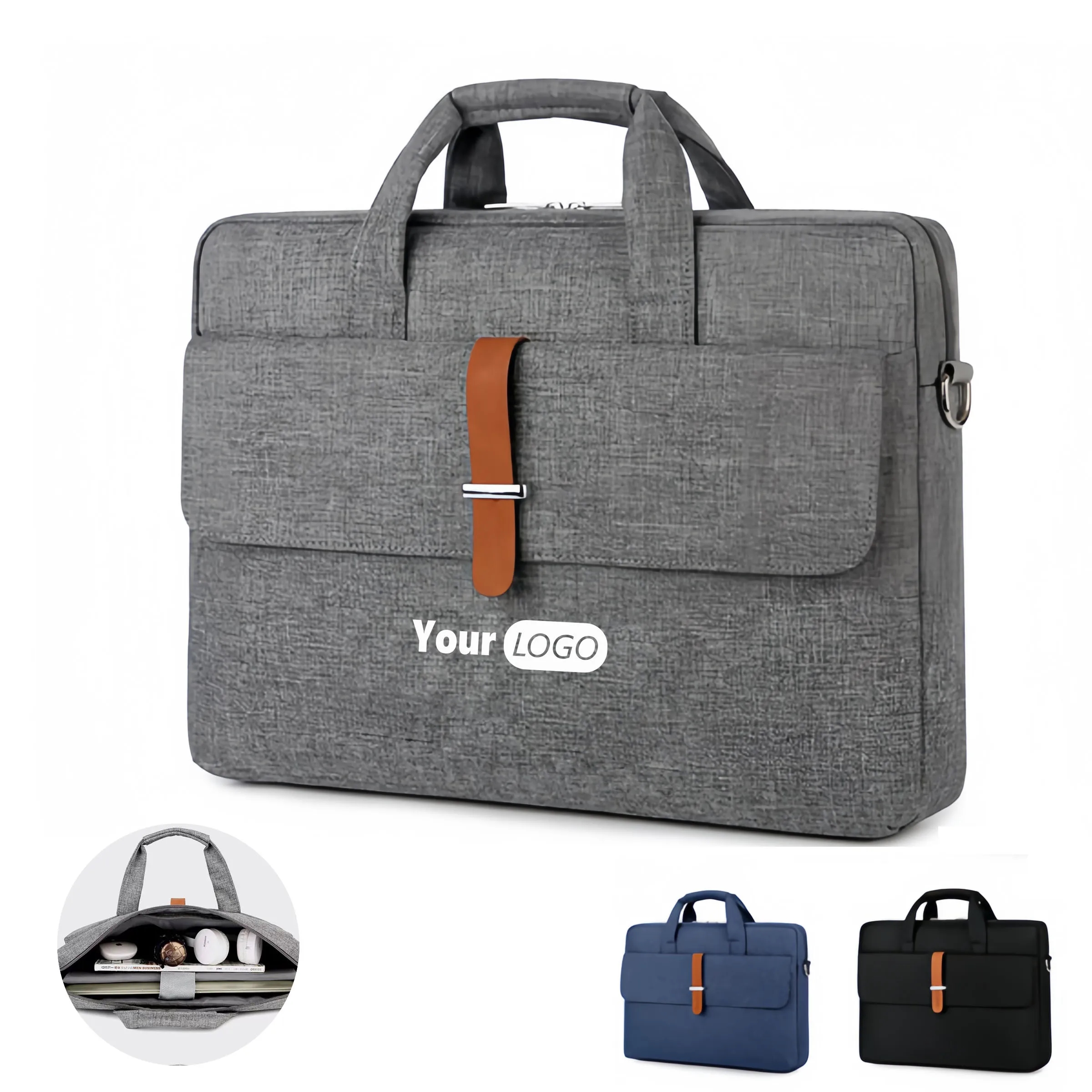 Nylon Laptop Bag, One Shoulder Crossbody Briefcase 3